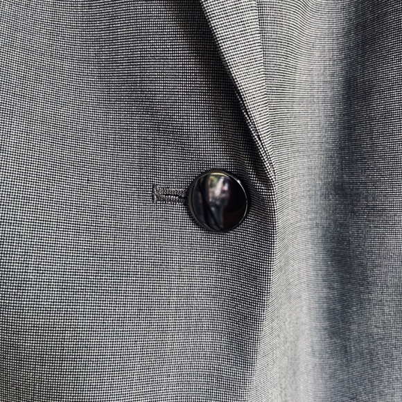 RW & CO 14 Stretch Lining Suit Jacket Gray Office Career Blazer One Button Shawl - Picture 6 of 14